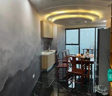 中式風(fēng)辦公室使用木紋膜效果展示-PVC裝飾貼膜