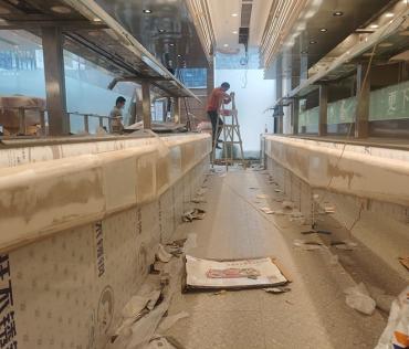 連鎖快餐店lg木紋膜翻新改色-PVC木紋膜